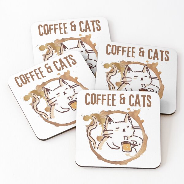 Item preview, cats and coffee designed and sold by T-shirtJohny.