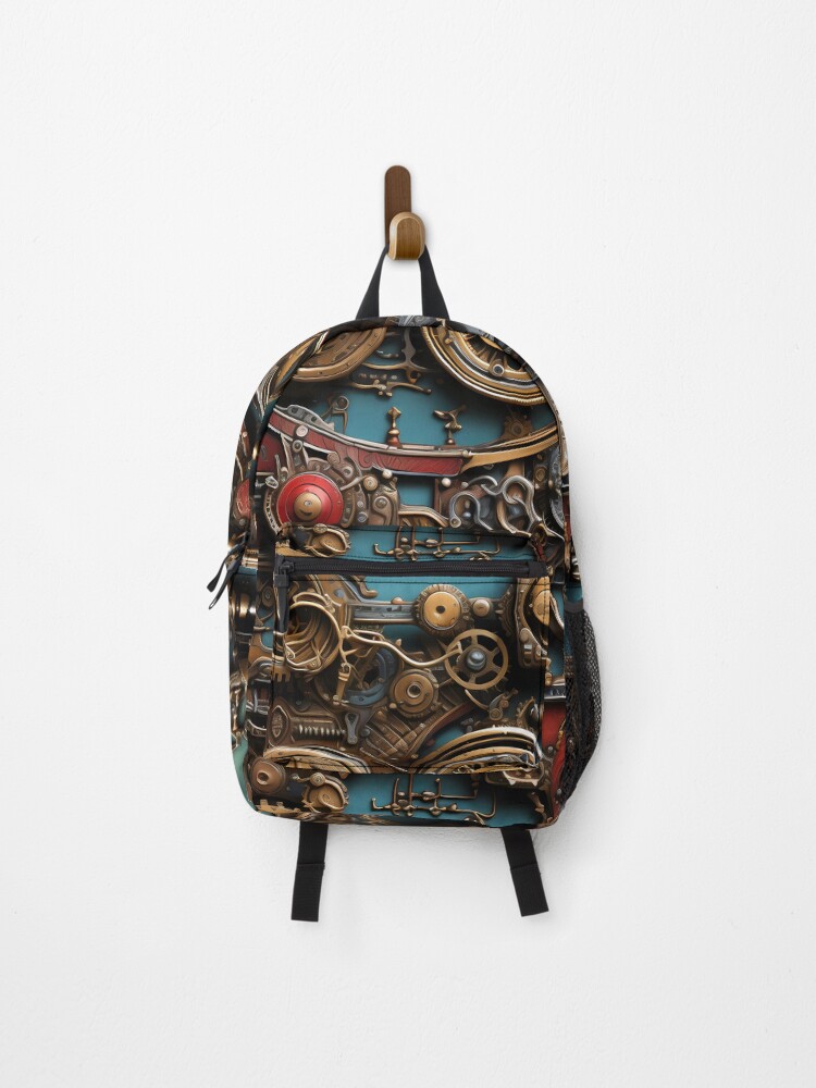 Thumbnail 1 of 3, Backpack, Colorful Steampunk Gears designed and sold by TheMerch-er.