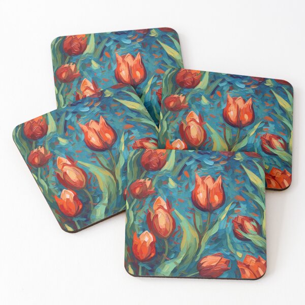 Artikelvorschau, Post-Impressionist Red Tulips in Van Gogh's style entworfen und verkauft von TheMerch-er.