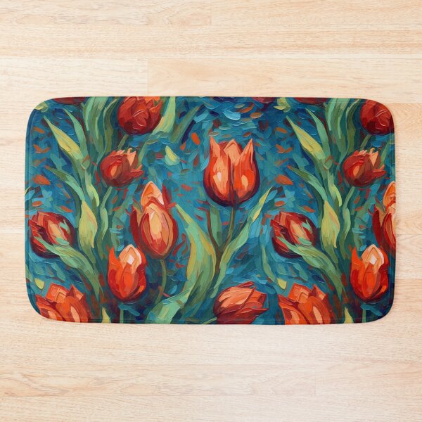 Aperçu de l'œuvre Post-Impressionist Red Tulips in Van Gogh's style créée et vendue par TheMerch-er.