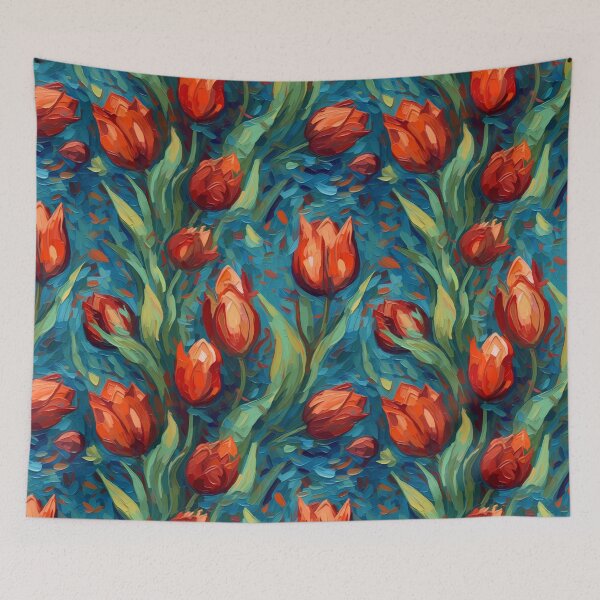 Artikelvorschau, Post-Impressionist Red Tulips in Van Gogh's style entworfen und verkauft von TheMerch-er.