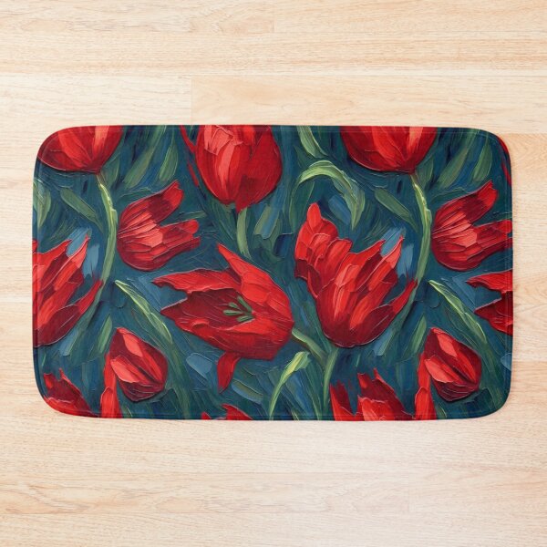 Aperçu de l'œuvre Post-Impressionist Red Tulips in Van Gogh's style créée et vendue par TheMerch-er.