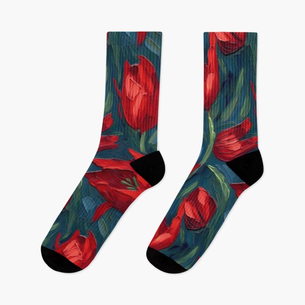 Item preview, Post-Impressionist Red Tulips in Van Gogh's style designed and sold by TheMerch-er.