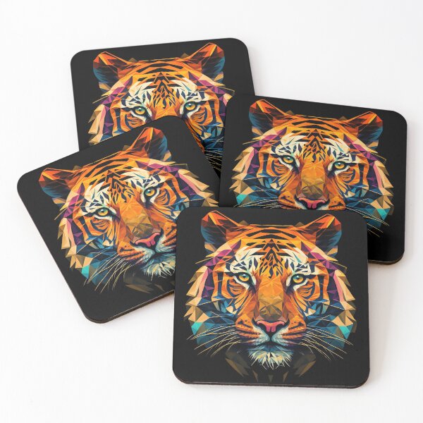 Item preview, Polygon Tiger | colorful Animal Art designed and sold by Trippinink-.