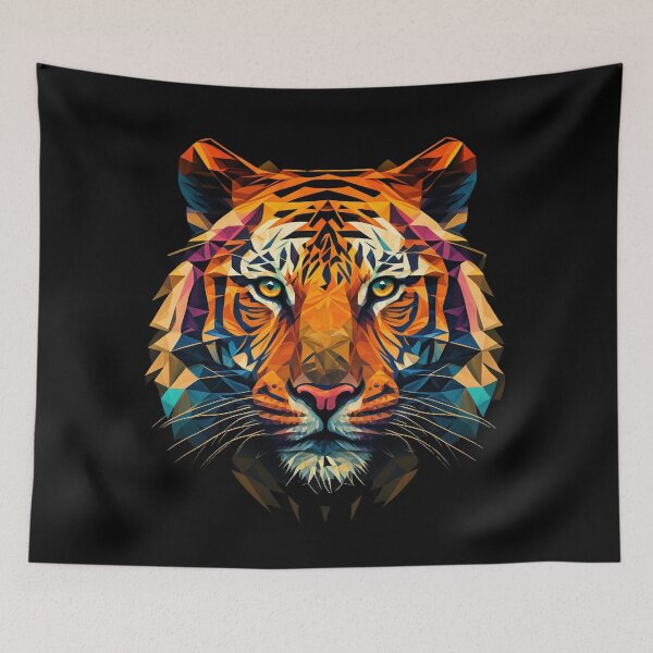 Item preview, Polygon Tiger | colorful Animal Art designed and sold by Trippinink-.