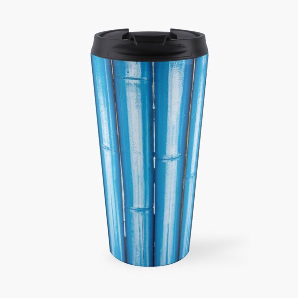 Blue bamboo canes background Travel Mug