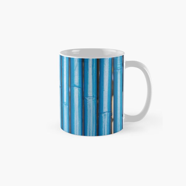 Blue bamboo canes background Classic Mug