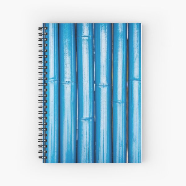 Blue bamboo canes background Spiral Notebook