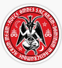 Baphomet & Satanic Crosses with Hail Satan Inscription Sticker