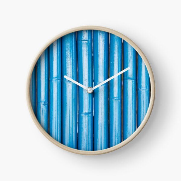 Blue bamboo canes background Clock