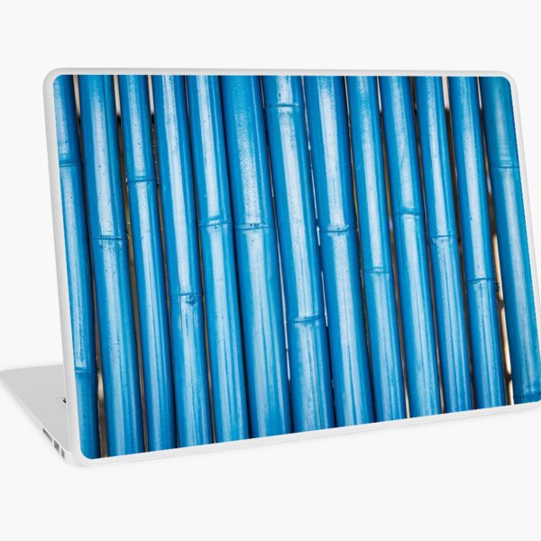 Blue bamboo canes background Laptop Skin