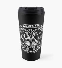 Baphomet & Satanic Crosses with Hail Satan Inscription Travel Mug