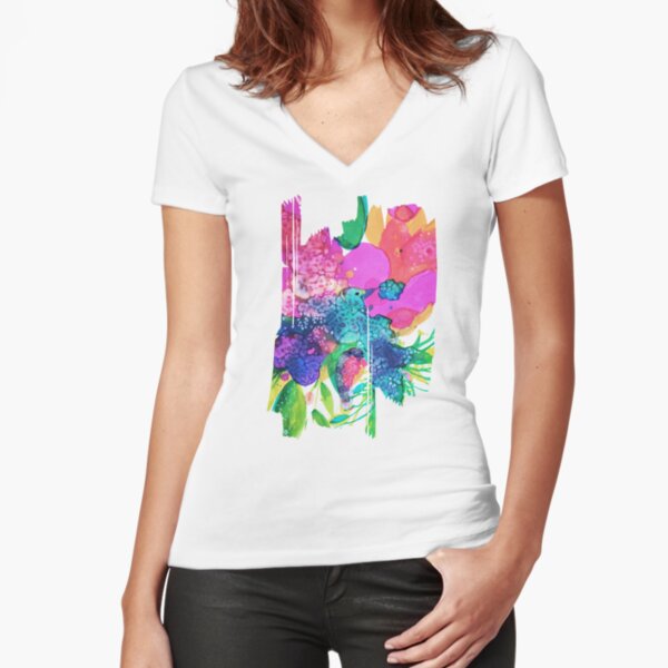 T-shirt moulant col V