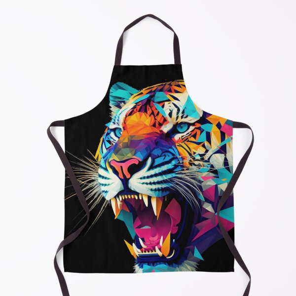 Item preview, Roaring Polygon Tiger | colorful Animal Art designed and sold by Trippinink-.