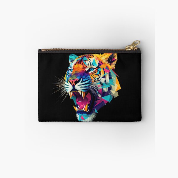 Item preview, Roaring Polygon Tiger | colorful Animal Art designed and sold by Trippinink-.