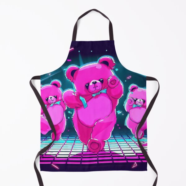 Item preview, Vaporwave Funny neon pink bears dancing in synthwave club designed and sold by TomFrontierArt.
