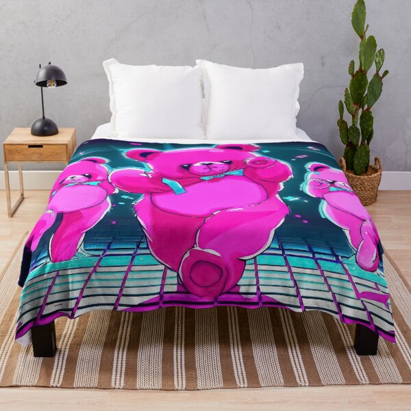 Item preview, Vaporwave Funny neon pink bears dancing in synthwave club designed and sold by TomFrontierArt.