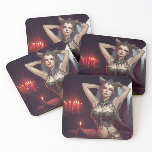 Item preview, Beautiful sexy Vampire gothic goth girl painting  designed and sold by Vintage Designs +.