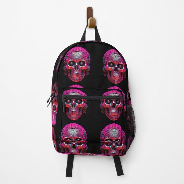Item preview, Colorful Pink Creepy Ornate Goth Skull designed and sold by TheMerch-er.