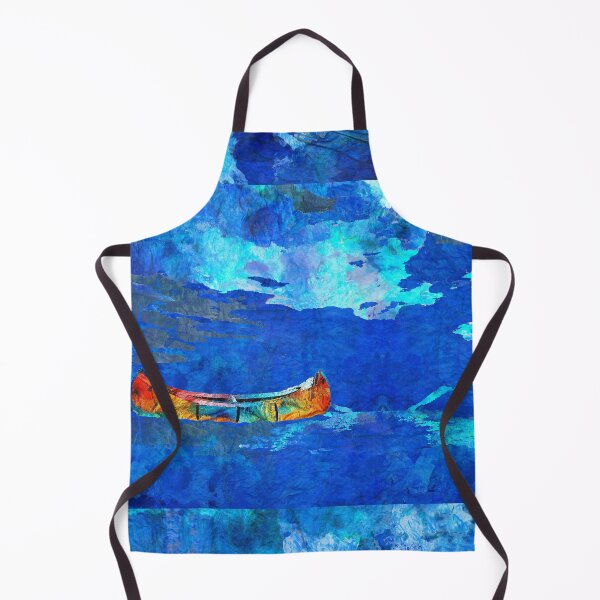 Item preview, Bright Colorful Birch Wood Canoe Art On Blue designed and sold by Sharon Cummings Art.