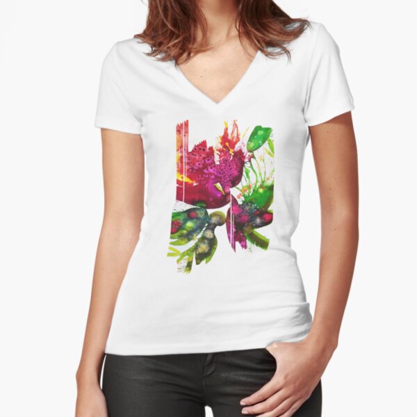 T-shirt moulant col V