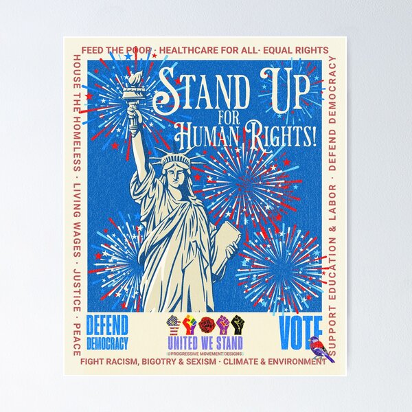 Item preview, PMD00954 Progressive Movement Designs patriotic American Statue of Liberty design shows you support democracy and progressive goals for Progressives Democrats Independents Liberals designed and sold by ProgressiveLeft.