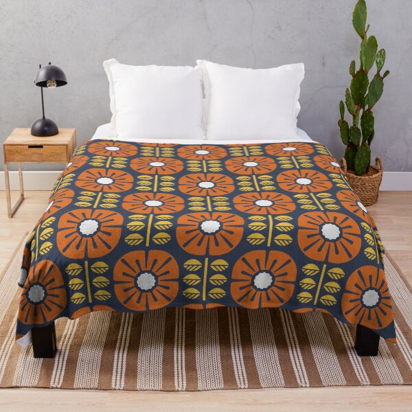 Item preview, KF 0052 D - Retro Vintage Daisy Flower Minimalist 70s Modern Geometric Floral Pattern designed and sold by KhakiFinch.