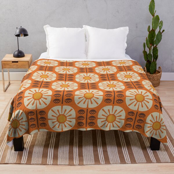 Item preview, KF 0052 F - Retro Vintage Daisy Flower Minimalist 70s Modern Geometric Floral Pattern designed and sold by KhakiFinch.