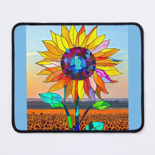 Item preview, Sunflower Stained Glass design designed and sold by CattyCornerPOD.