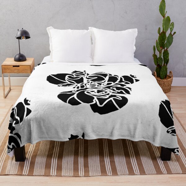 Item preview, Black Hibiscus Flower Plant Art designed and sold by badlydrawnbabe.