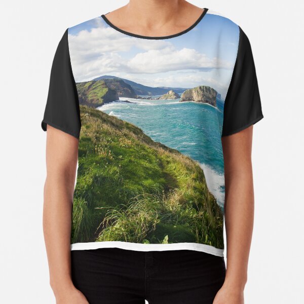Basque Country coast landscape Chiffon Top