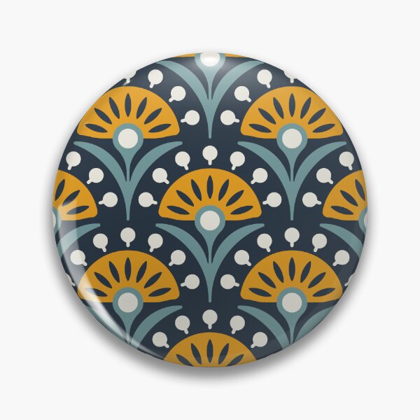 Item preview, KF 0053 D - Retro Vintage Flower Minimalist 70s Modern Geometric Floral Pattern designed and sold by KhakiFinch.