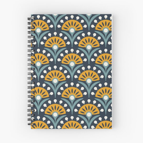 Artikelvorschau, KF 0053 D – Retro-Vintage-Blumen-minimalistisches 70er-Jahre-modernes geometrisches Blumenmuster entworfen und verkauft von KhakiFinch.