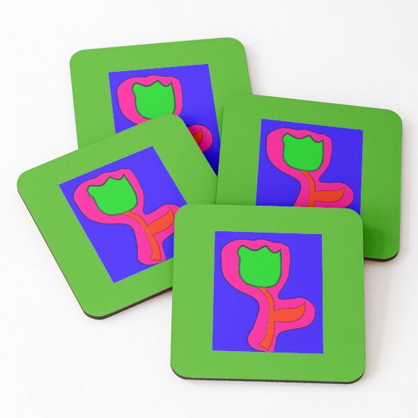 Item preview, Green Tulip Hand Drawn Folk Artwork designed and sold by Earth Nature Creations.