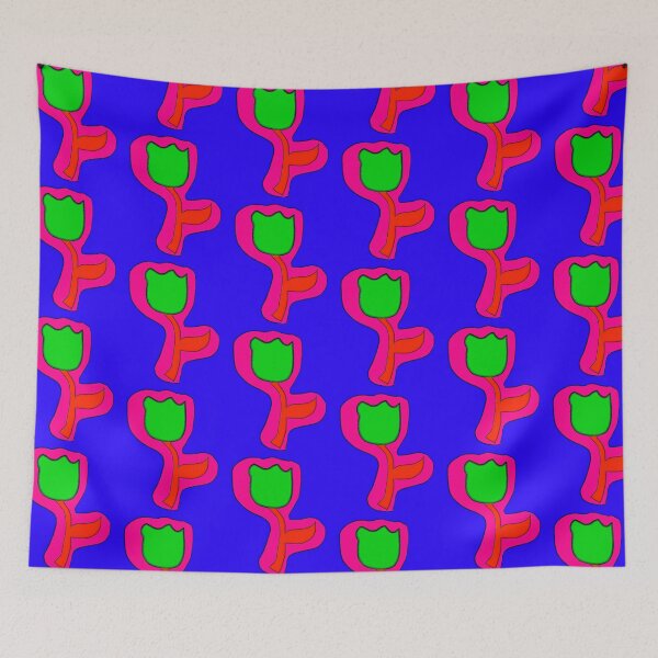 Item preview, Green Tulip Hand Drawn Folk Artwork designed and sold by Earth Nature Creations.