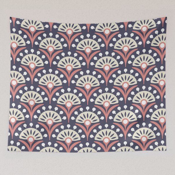 Item preview, KF 0053 F - Retro Vintage Flower Minimalist 70s Modern Geometric Floral Pattern designed and sold by KhakiFinch.