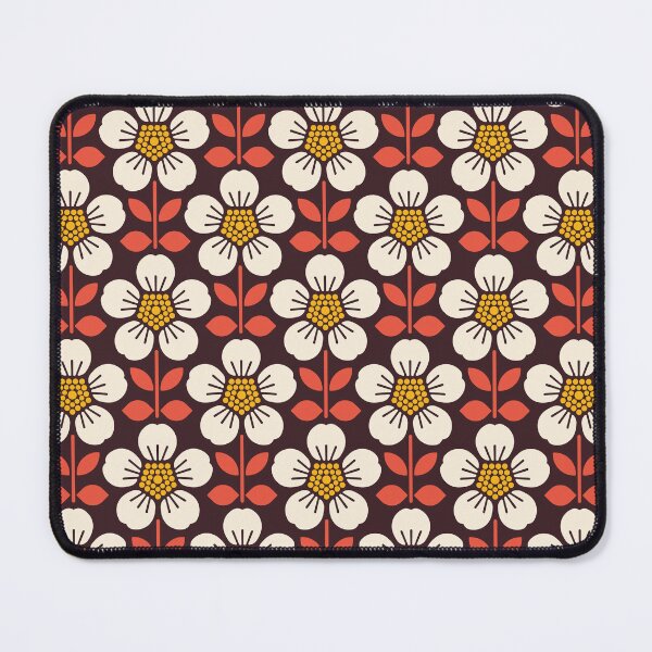 Item preview, KF 0054 A - Retro Vintage Buttercup Flower Minimalist 70s Modern Geometric Floral Pattern designed and sold by KhakiFinch.