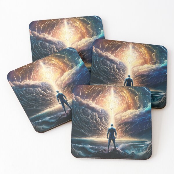 Item preview, Journey to the Astral Realm: Person Standing on a Majestic Mountain designed and sold by Visual Foundry.