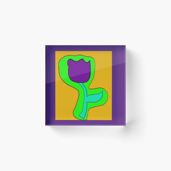Item preview, Purple Tulip Hand Drawn Folk Artwork designed and sold by Earth Nature Creations.