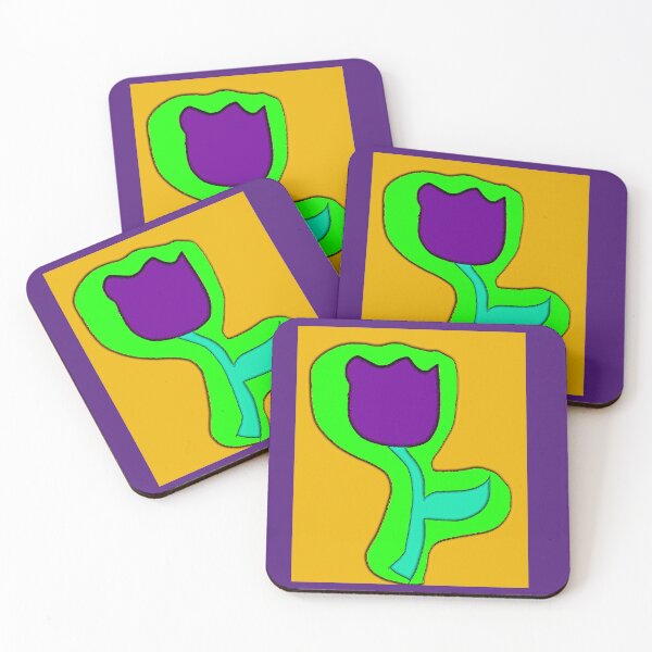 Item preview, Purple Tulip Hand Drawn Folk Artwork designed and sold by Earth Nature Creations.