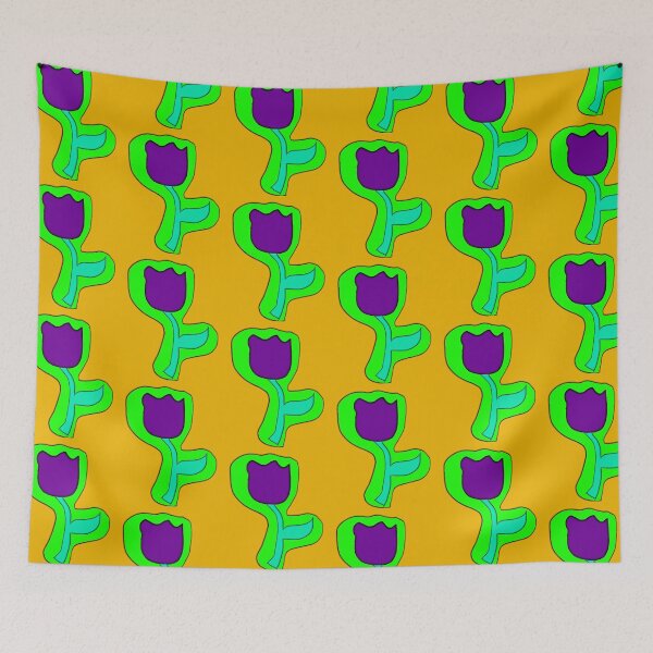 Item preview, Purple Tulip Hand Drawn Folk Artwork designed and sold by Earth Nature Creations.