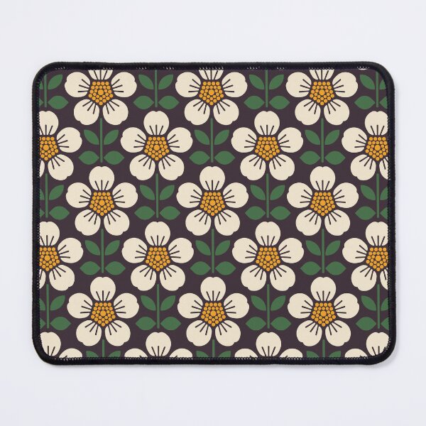 Item preview, KF 0054 B - Retro Vintage Buttercup Flower Minimalist 70s Modern Geometric Floral Pattern designed and sold by KhakiFinch.