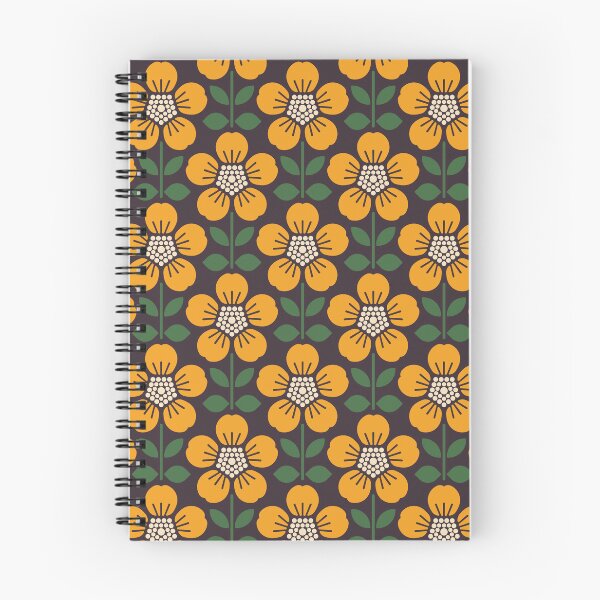 Item preview, KF 0054 D - Retro Vintage Buttercup Flower Minimalist 70s Modern Geometric Floral Pattern designed and sold by KhakiFinch.