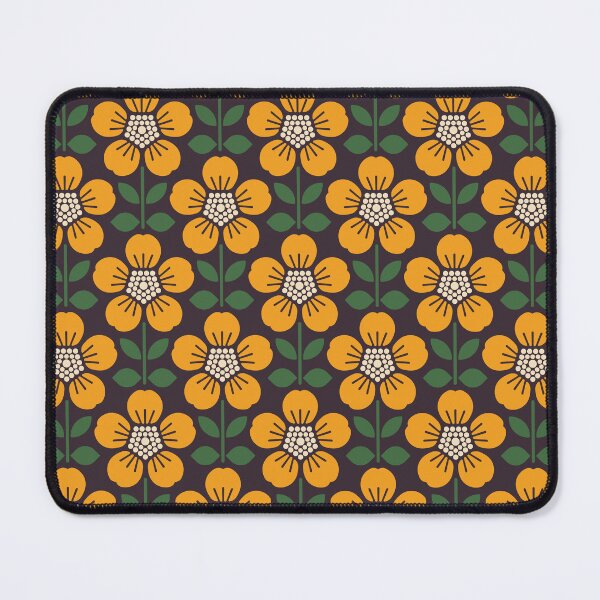 Item preview, KF 0054 D - Retro Vintage Buttercup Flower Minimalist 70s Modern Geometric Floral Pattern designed and sold by KhakiFinch.