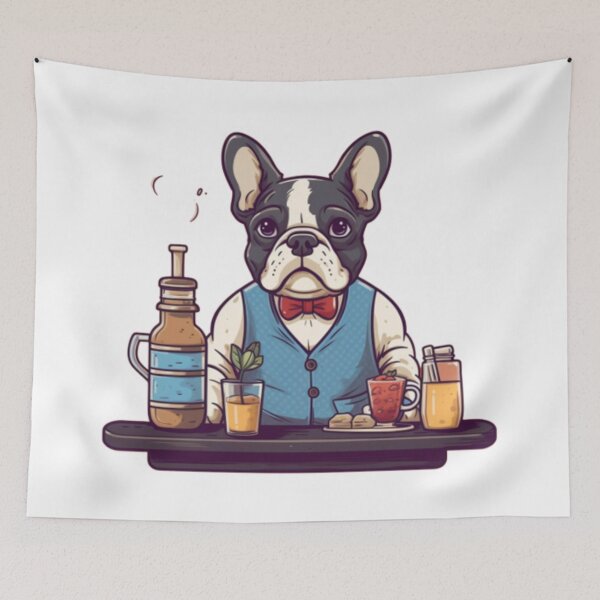 Item preview, Frenchie the Bartender French Bulldog designed and sold by PetsEnough.