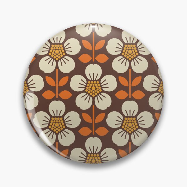 Item preview, KF 0054 F - Retro Vintage Buttercup Flower Minimalist 70s Modern Geometric Floral Pattern designed and sold by KhakiFinch.