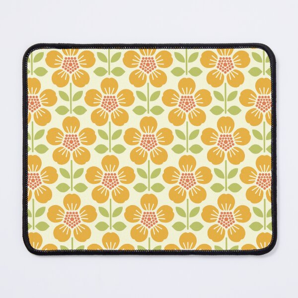 Item preview, KF 0054 H - Retro Vintage Buttercup Flower Minimalist 70s Modern Geometric Floral Pattern designed and sold by KhakiFinch.