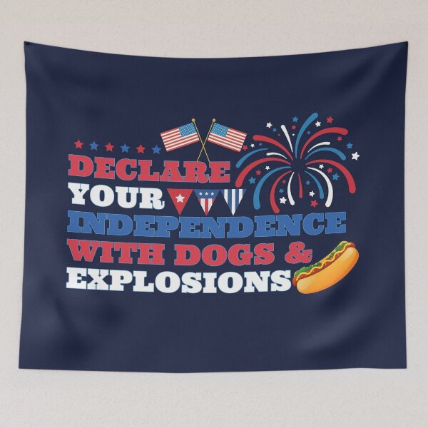 Item preview, July 4th Hot Dogs Fireworks BBQ Explosion designed and sold by SunfullyYours.