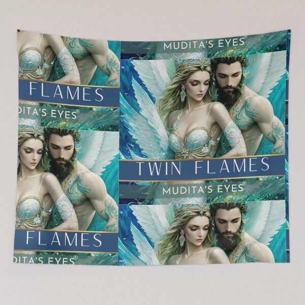 Item preview, Colorful AI Angelic Atlantis Twin Flame Couple Sticker designed and sold by MuditasEyes.