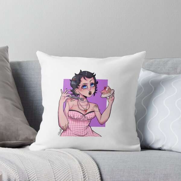 Item preview, Goth girl caught eating strawberry cake  designed and sold by iggybeldraws.
